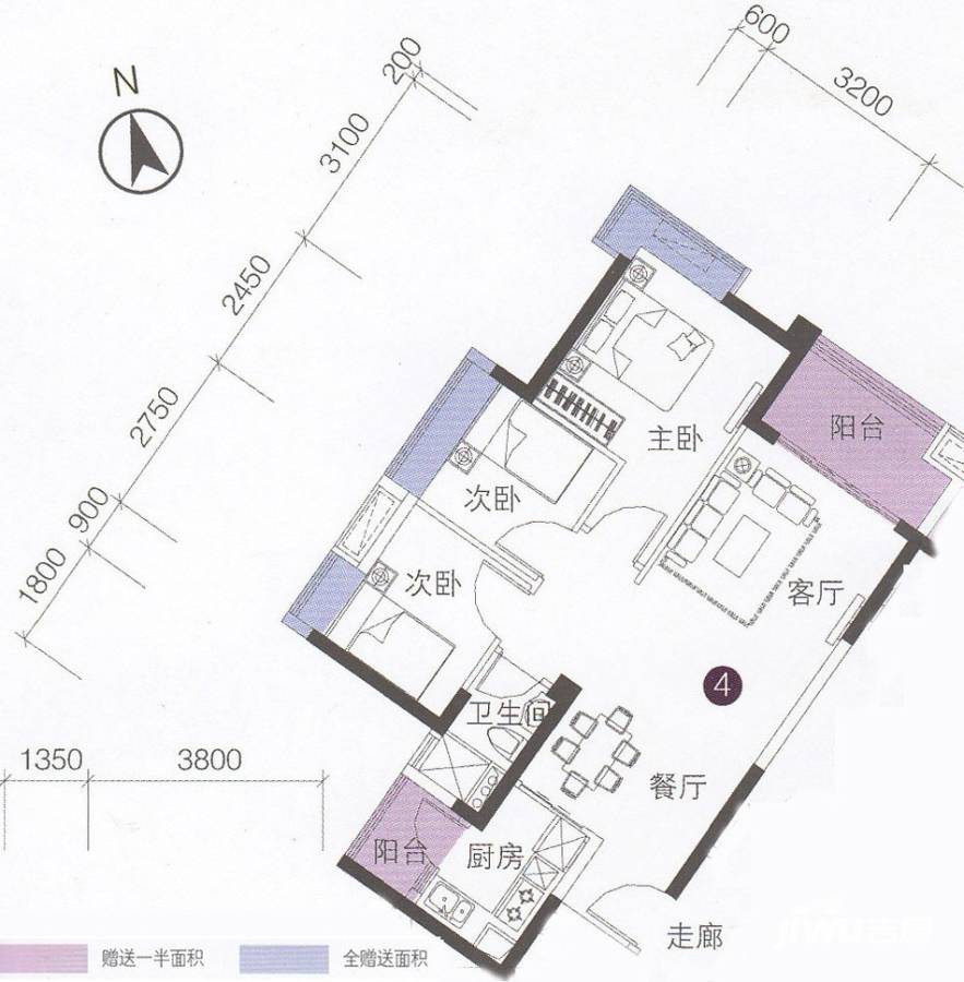 上林苑普通住宅82㎡户型图