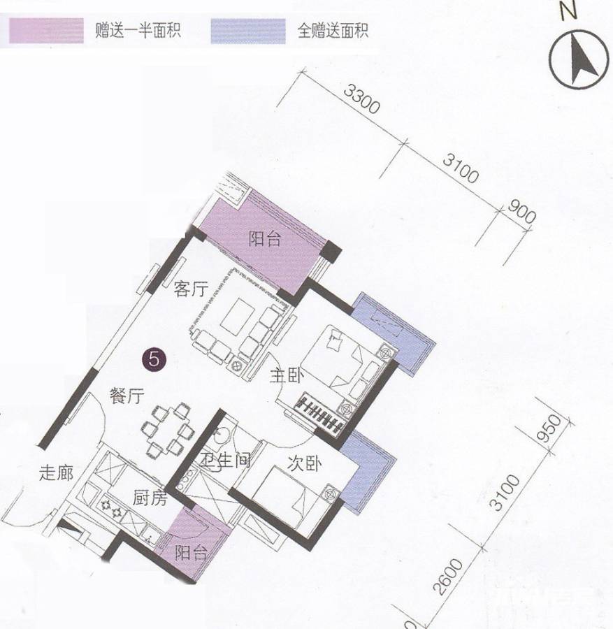 上林苑普通住宅63.8㎡户型图