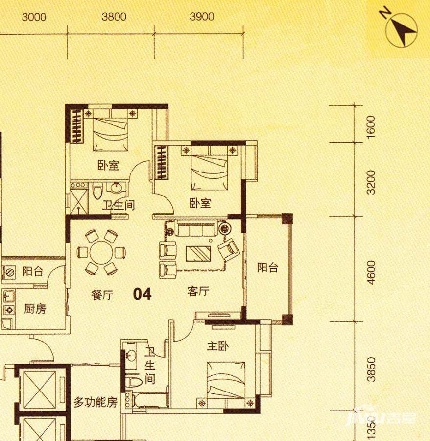 上林苑4室2厅2卫140㎡户型图