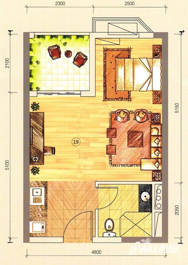 上林苑普通住宅40㎡户型图