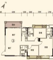 中恒广场3室2厅3卫109㎡户型图