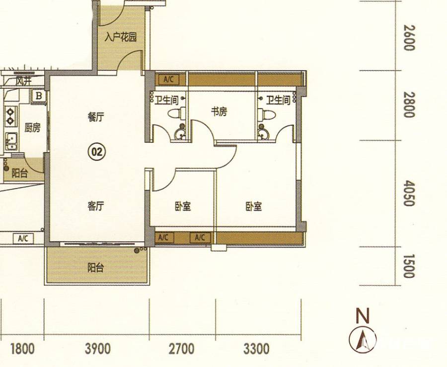 东海银湾普通住宅90㎡户型图