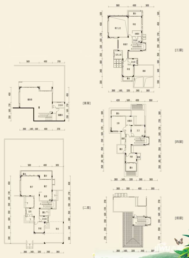 十里方圆5室3厅4卫404㎡户型图