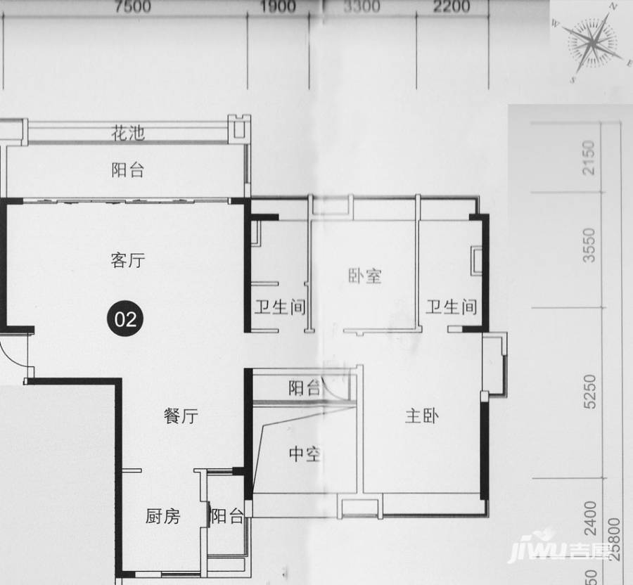 保利中环广场4室2厅2卫143㎡户型图