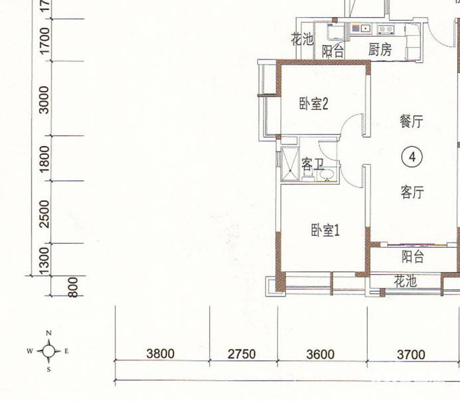 保利中环广场普通住宅84㎡户型图