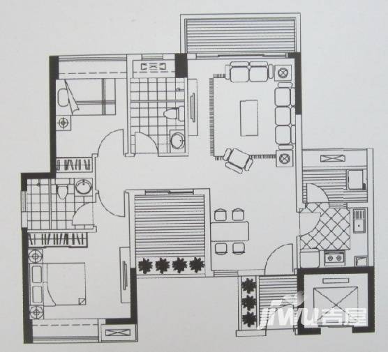 汇银W新港湾普通住宅92㎡户型图