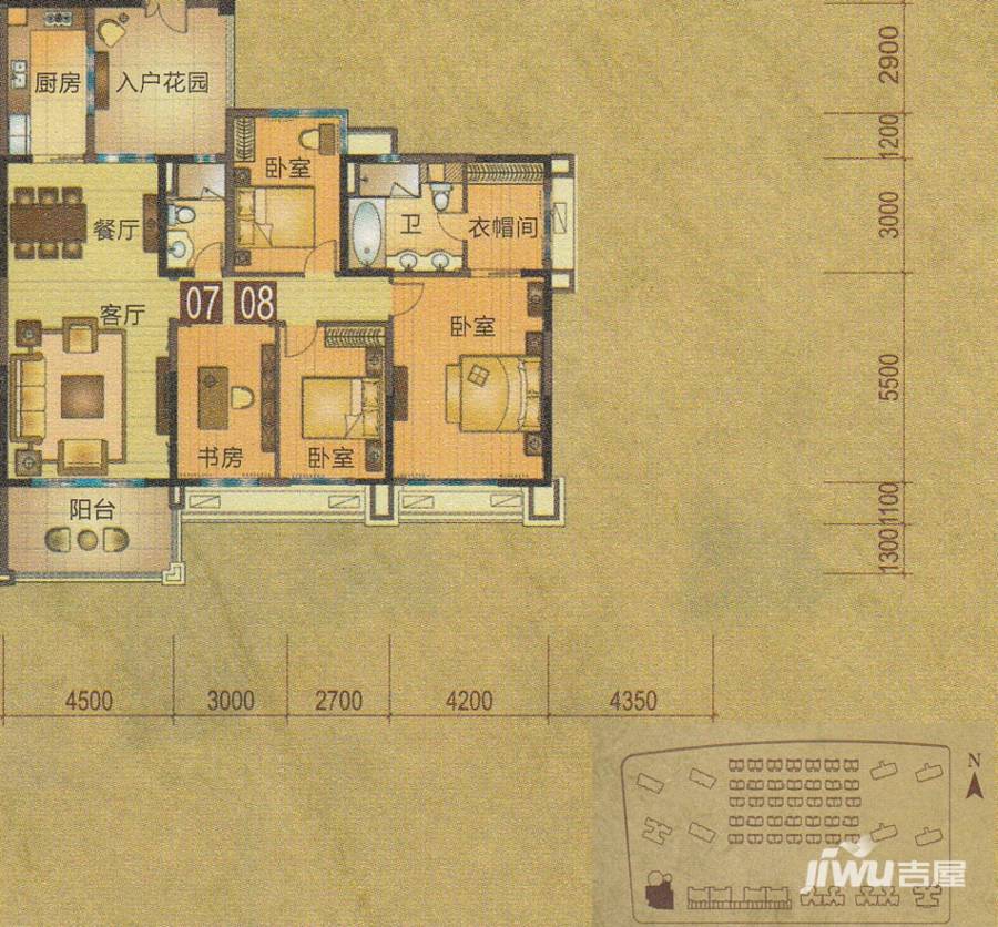 容桂碧桂园4室2厅2卫174.8㎡户型图