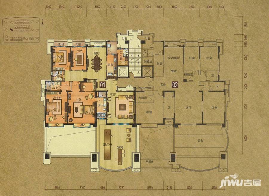 容桂碧桂园4室2厅4卫户型图