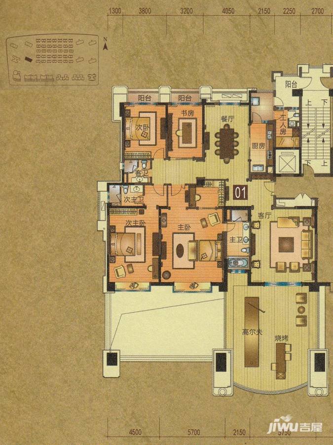 容桂碧桂园4室2厅4卫278.9㎡户型图