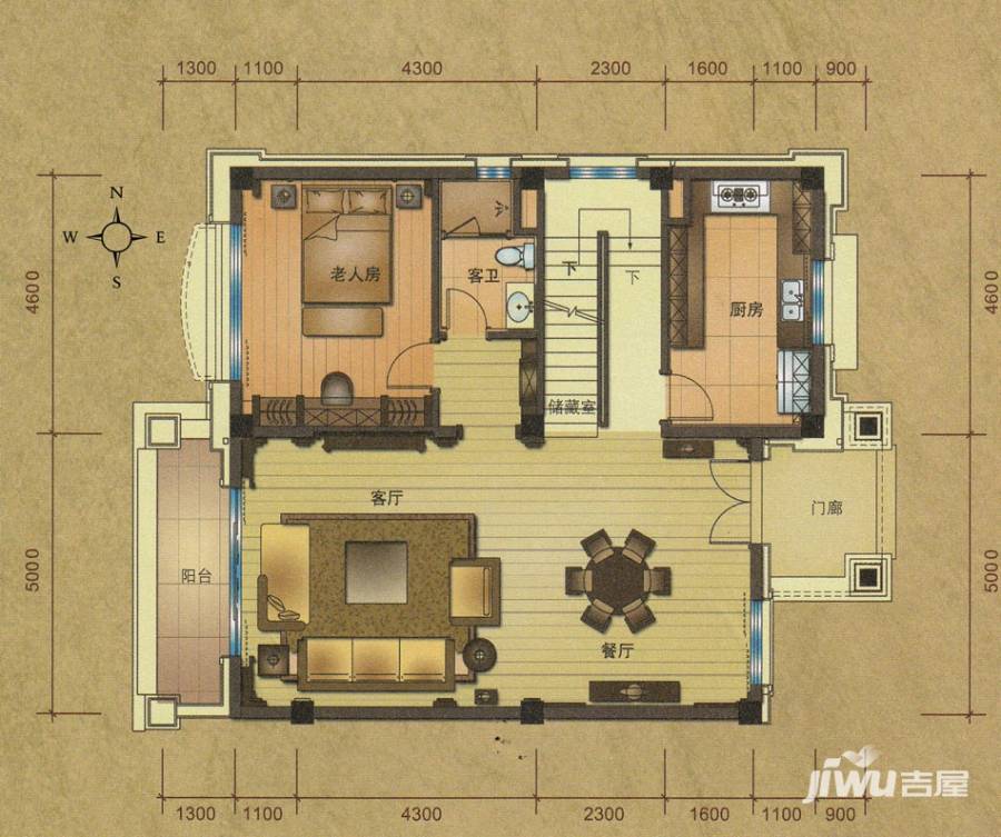 容桂碧桂园1室2厅1卫352.7㎡户型图