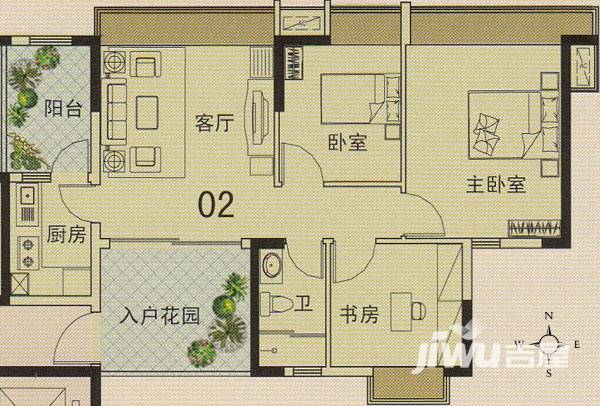 盛南新都普通住宅84.9㎡户型图