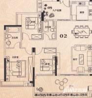 明珠湾3室2厅2卫135.2㎡户型图