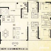 明珠湾3室2厅2卫184.8㎡户型图