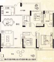 明珠湾3室2厅2卫133.8㎡户型图