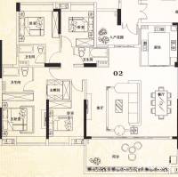 明珠湾3室2厅2卫176㎡户型图