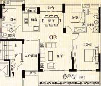 明珠湾3室2厅2卫140.3㎡户型图