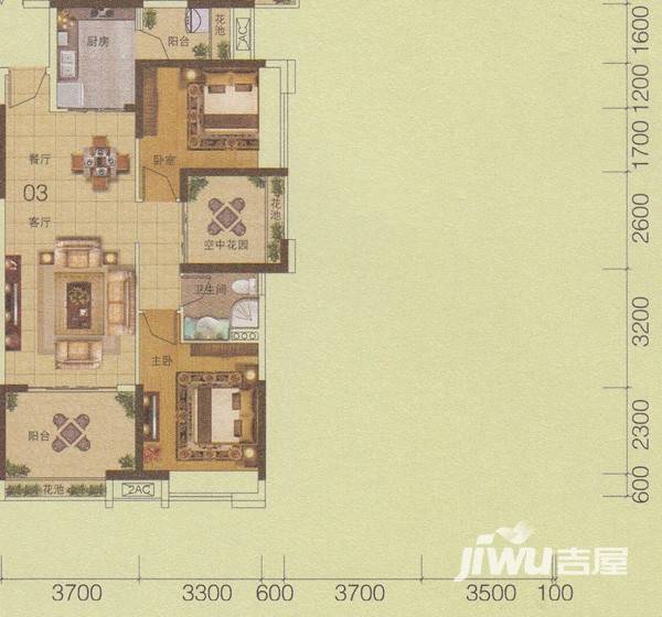 保利德胜湾普通住宅75㎡户型图