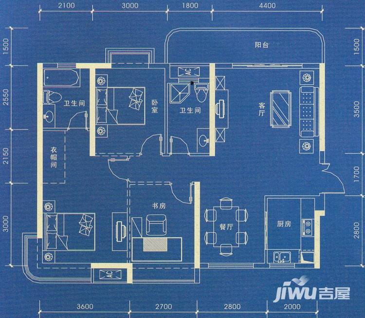 桂丹頤景園戶型圖 聆湖 1座/2座 01/04單元 116.9㎡