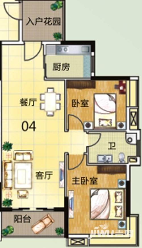 山林水语普通住宅90㎡户型图