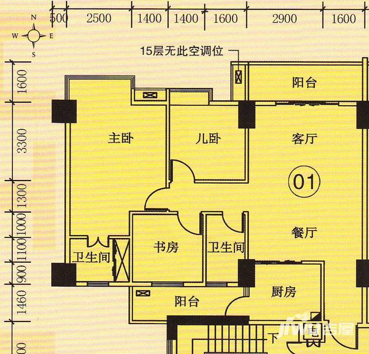 世博嘉园3室2厅2卫115.5㎡户型图