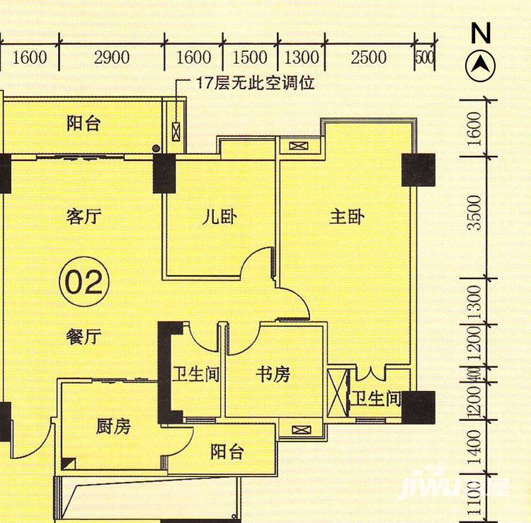 世博嘉园3室2厅2卫112.7㎡户型图