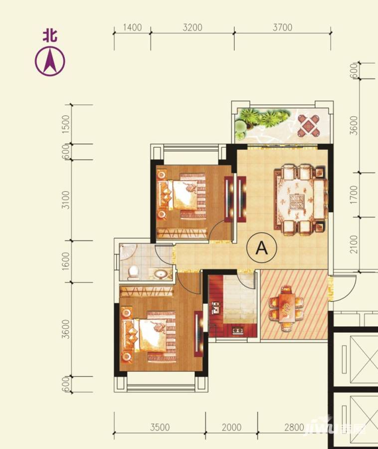 兆阳御花园普通住宅71㎡户型图