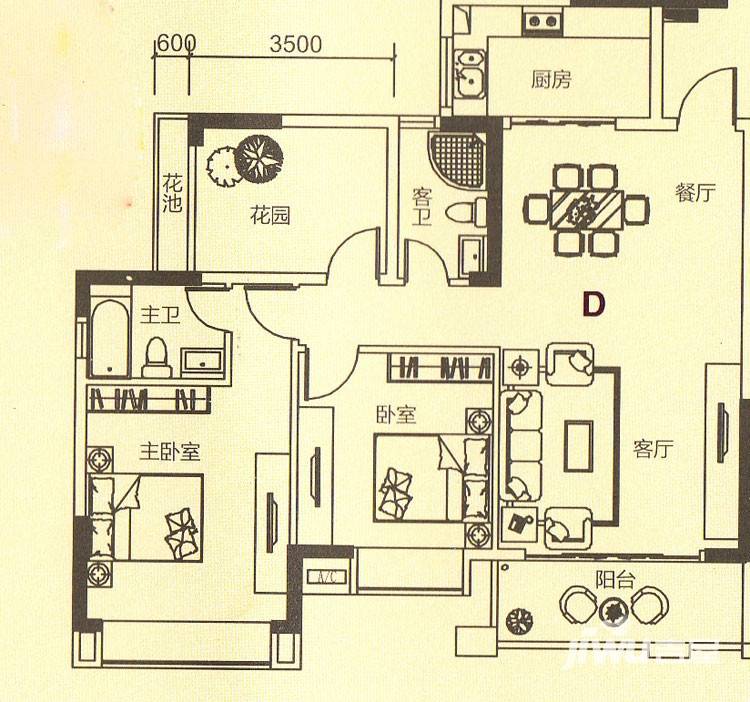 兆阳御花园兆阳御花园户型图 12座 d单元 117.70㎡