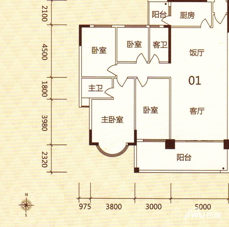 白天鹅花园·御江4室2厅2卫175.9㎡户型图