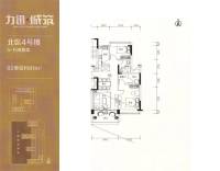 力迅城筑2室2厅1卫91㎡户型图