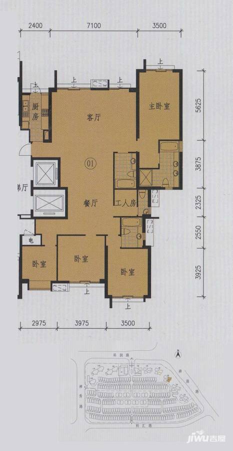 涟岸5室2厅3卫210㎡户型图