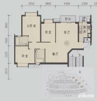 涟岸3室2厅2卫126㎡户型图