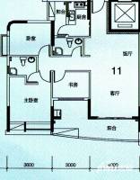 日美名轩3室2厅2卫110.7㎡户型图