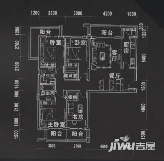 金世纪新城4室2厅2卫164㎡户型图