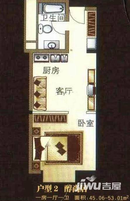 阿波罗公馆普通住宅53㎡户型图