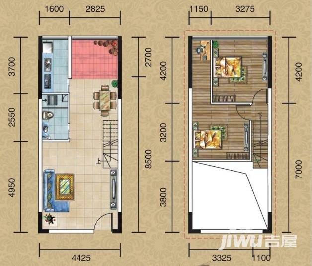 玛斯兰德中心2室2厅1卫39.1㎡户型图