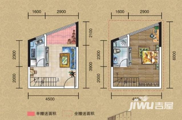 玛斯兰德中心1室2厅1卫28.4㎡户型图