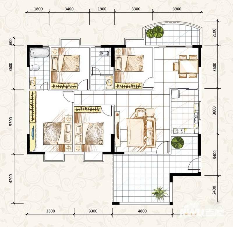 金泰瑞和园普通住宅170.9㎡户型图