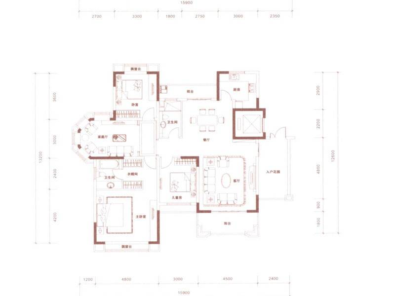 三宅一生4室2厅2卫164㎡户型图