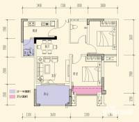 龙城国际2室2厅1卫76.7㎡户型图