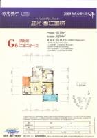 蓝光香江国际2室2厅1卫94㎡户型图