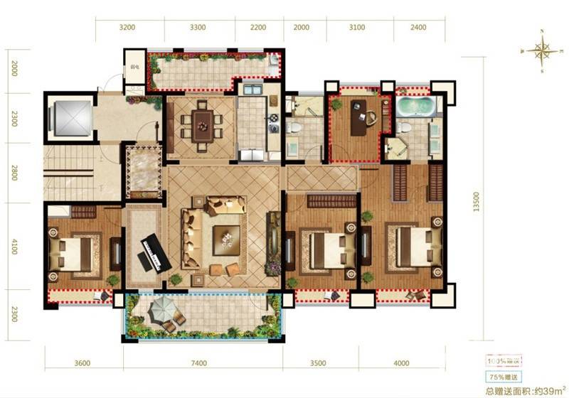 御澜湾普通住宅178㎡户型图