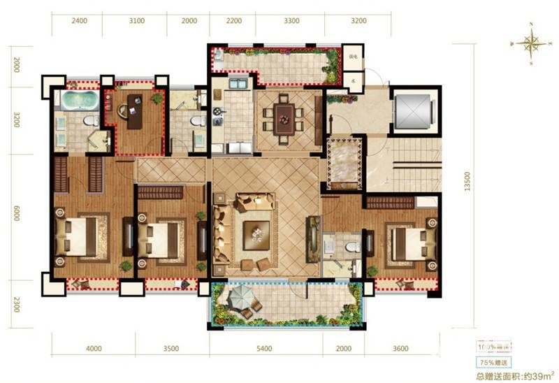 御澜湾普通住宅178㎡户型图