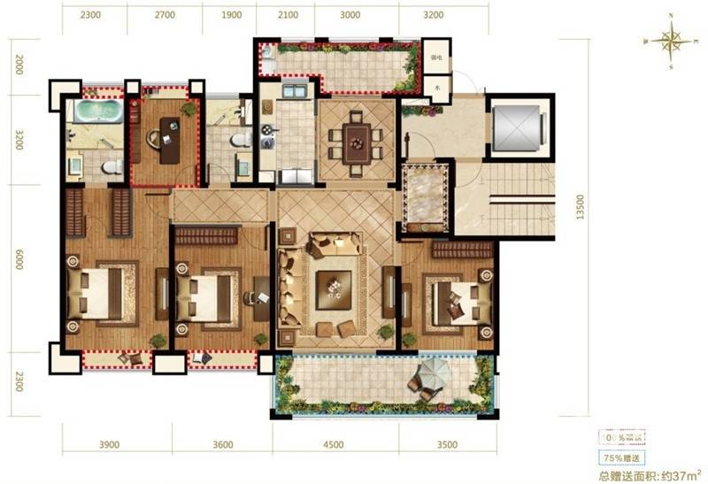 御澜湾普通住宅159㎡户型图