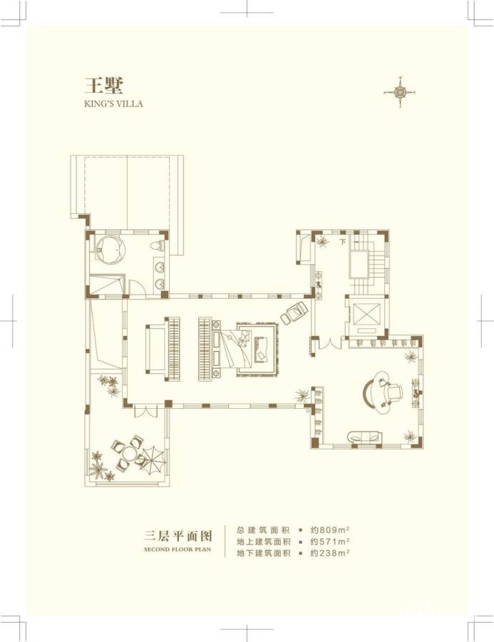 观林一品2室1厅1卫809㎡户型图