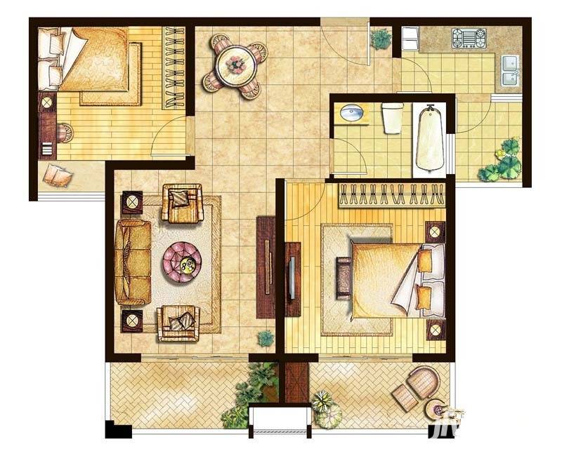 三水萧林普通住宅86㎡户型图