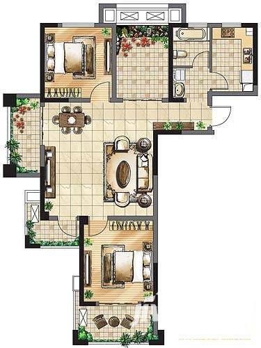 香城湾普通住宅105㎡户型图