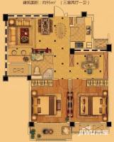 中南世纪城3室2厅1卫95㎡户型图