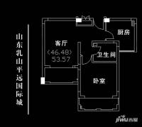 香港平远国际城普通住宅53.4㎡户型图