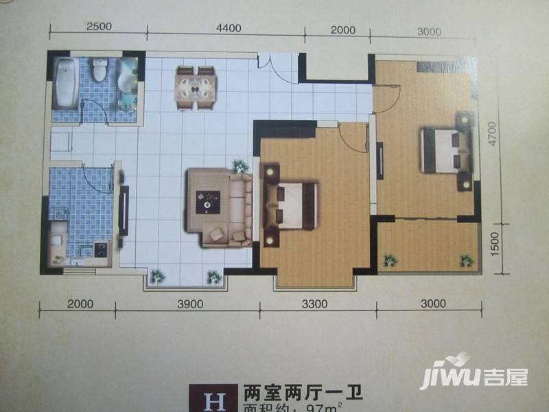 广馨仁和世家普通住宅97㎡户型图