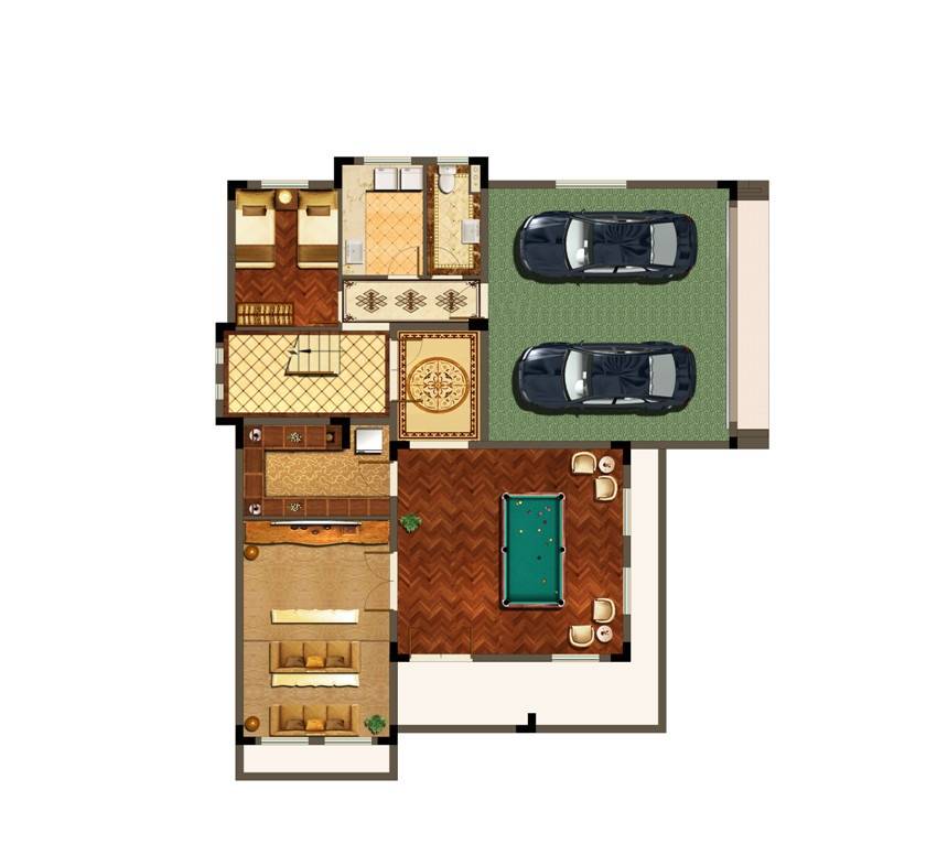 君臨上海灣戶型圖 獨棟戶型地下一層 獨棟別墅戶型圖 (4張)